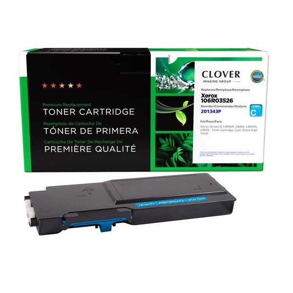 Clover Imaging Group Remanufactured Extra High Yield Cyan Toner Cartridge, Xerox 106R03526 201343P - main
